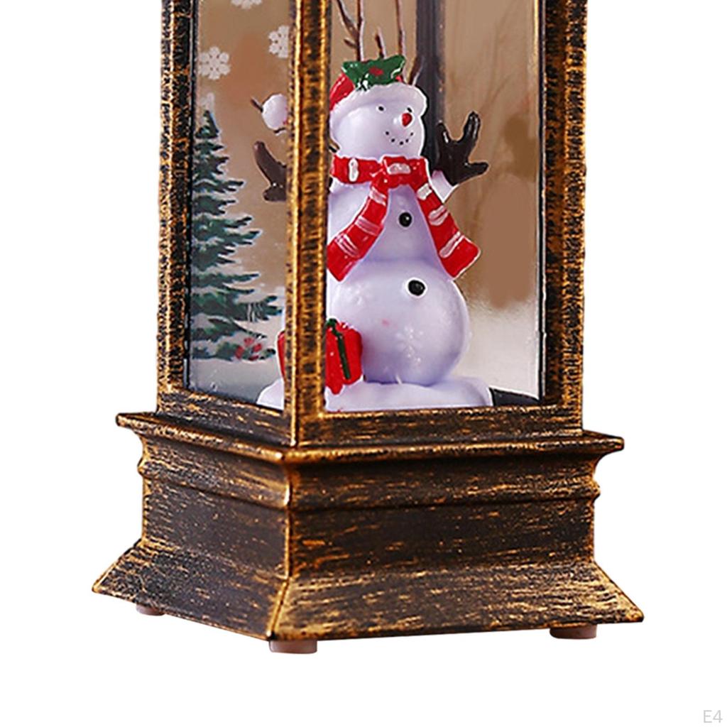 Christmas Snow Globe Lantern for Desktop Display And Night Illumination