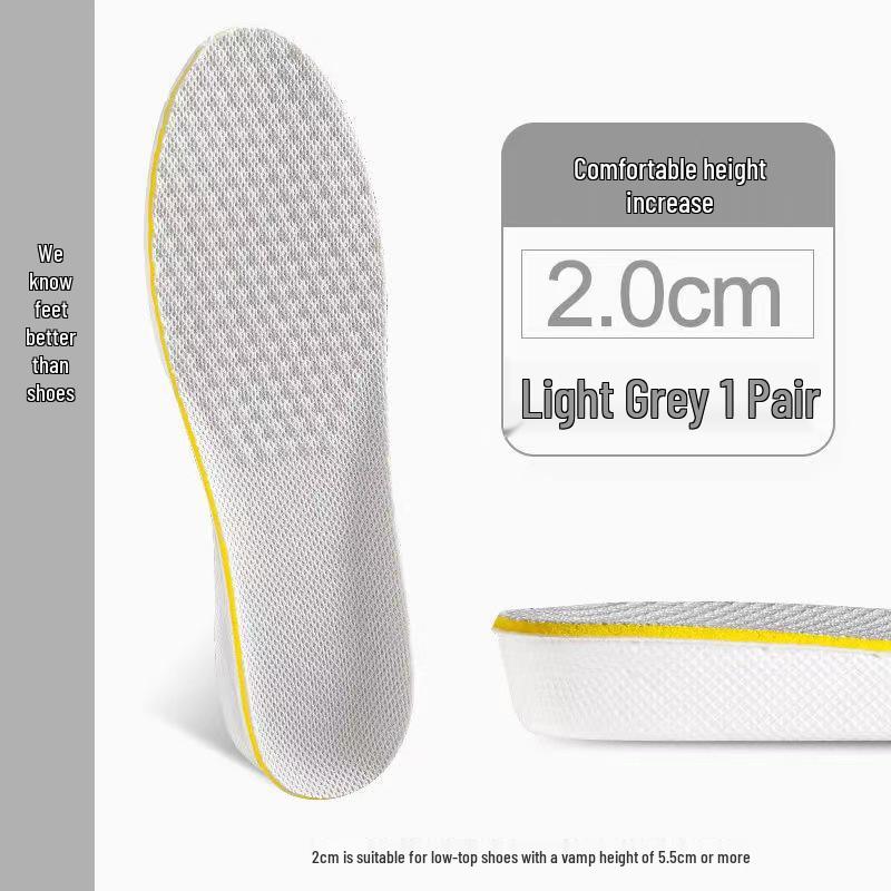 Breathable Invisible Height Increasing Insoles for Men and Women - Soft, Lightweight, and Thickened for Sneakers
