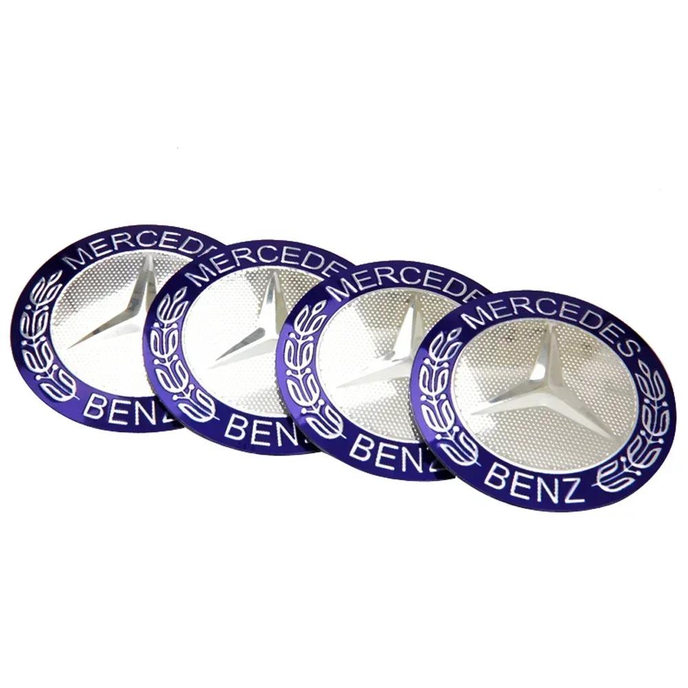 Car Sticker 75mm Car Wheel Hub Emblem Sticker for Mercedes Benz W203 W204 W205 W209 W210 W211 W212 W176 W166 W163 W221 Auto Rim
