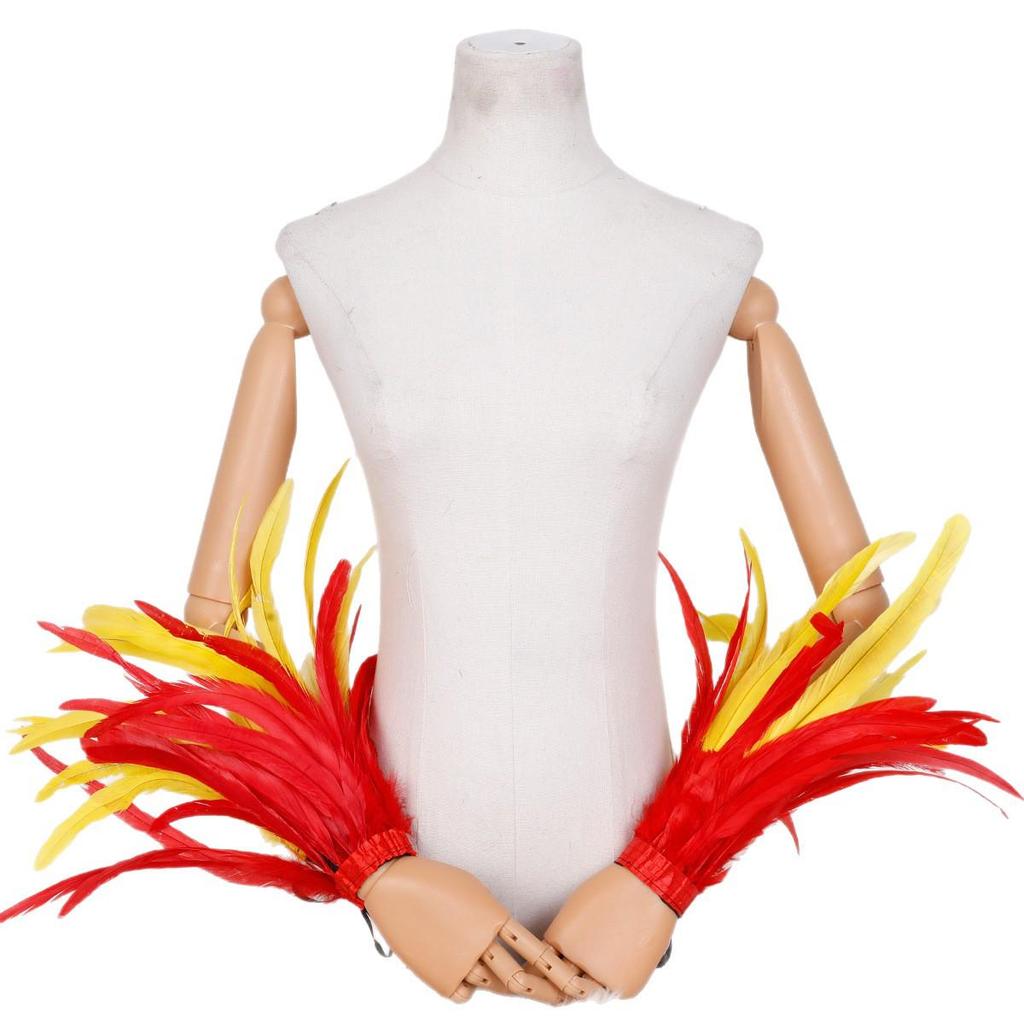 Large Feather Bracelet Cuffs for Halloween & Christmas Costumes