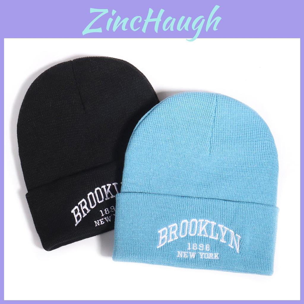 Trendy Unisex Letter Embroidery Knit Hat With Acrylic Fabric For Autumn And Winter