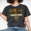 Survivor Season 50  T Shirt Hip Hop Washed Cotton High Street T-Shirts  Vintage Men Women Streetwear Summer Tops Tees