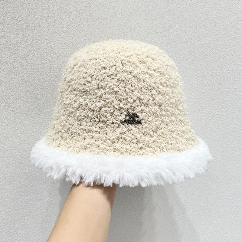 

Женская вязаная шапка-рыбак Зимняя универсальная шапка-ведро с цветными блоками в японском стиле Теплая шапка one size