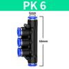 1/10/50pcs PK pneumatic connector plastic 5-way variable diameter water pipe connector quick-plug air distributor 4/6/8/10/12mm
