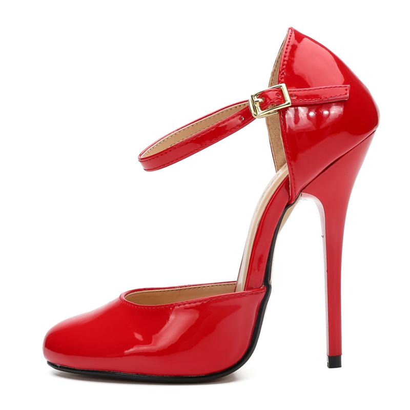 High Heels Pumps Fashion Red Black Heel D'Orsay Women Sandal Large Size 45 48 Spring Summer Office Party Shoes Female Hey Si Mey
