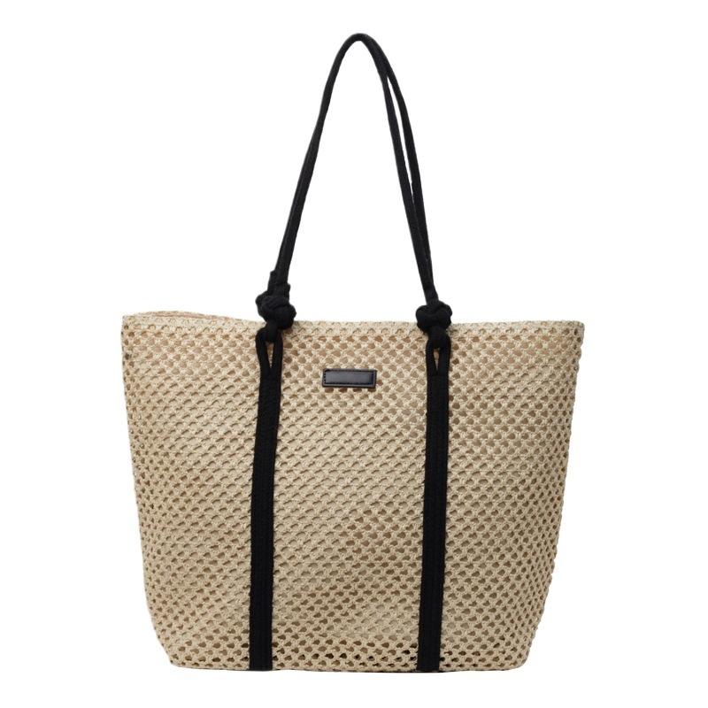 Summer Straw Bag Women's 2025 New Commuter Large-capacity Shoulder Tote Bag Seaside Vacation Woven Beach Bag