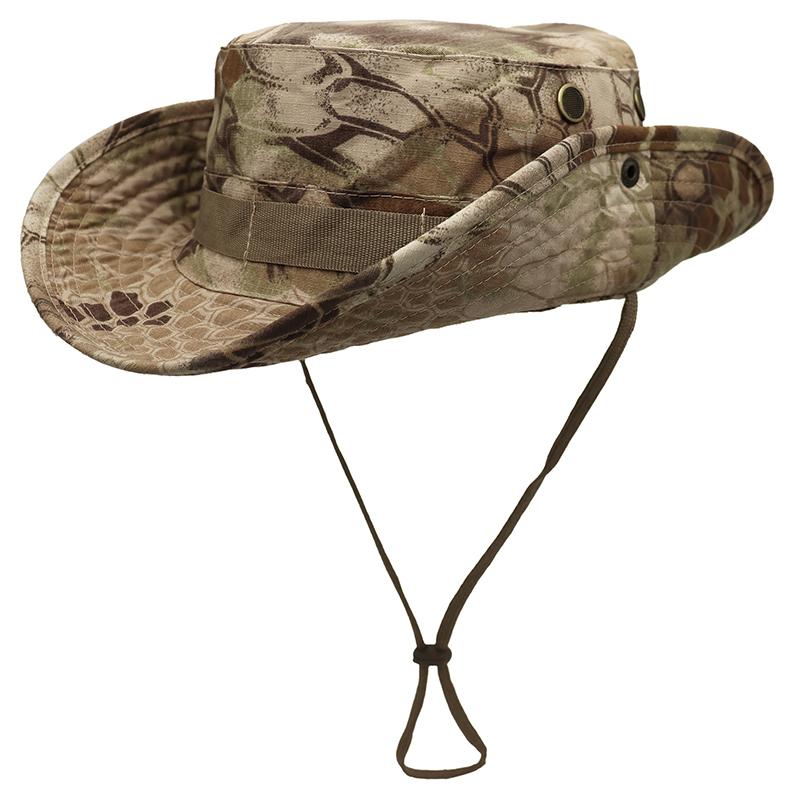 Men's Cotton Trendy Python Design Fisherman Hat Women's Sunscreen Foldable Adventure Training Hiking Camping Fishing Bucket Hat
