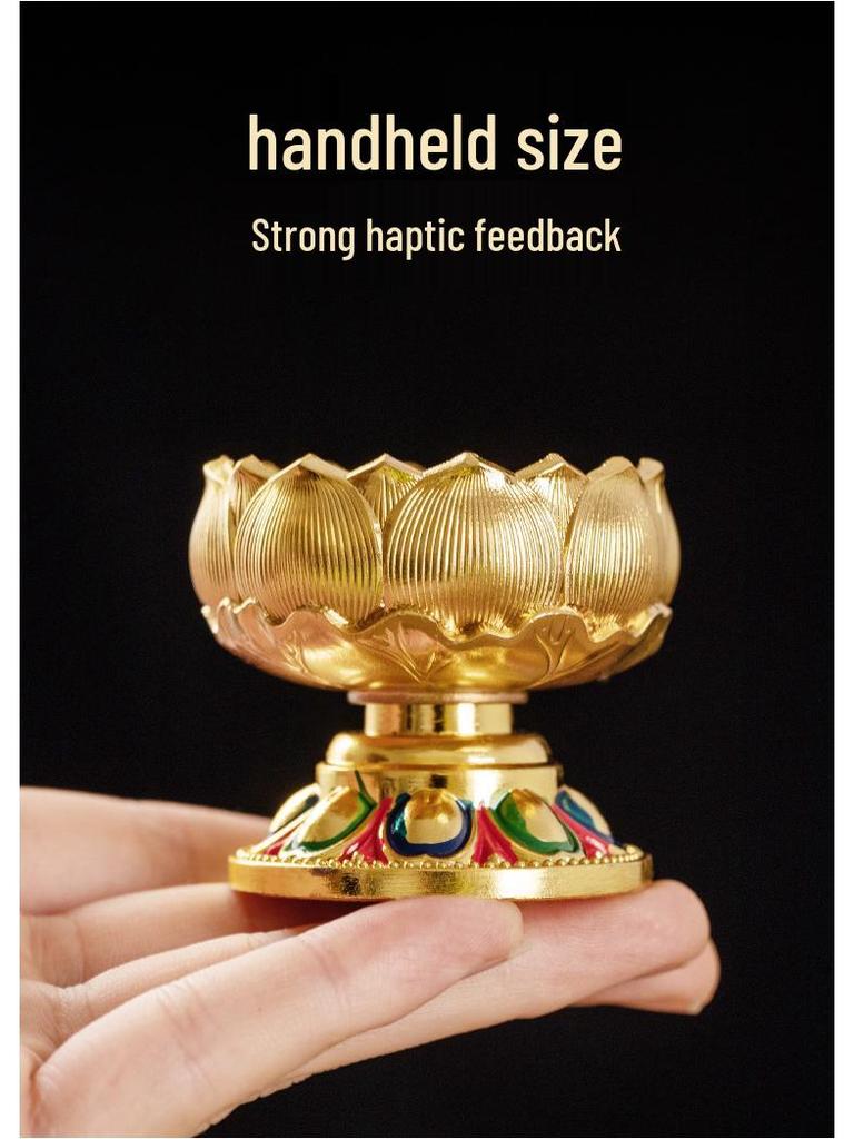 Lotus Metal Candle Holder for Buddha Altar or Home Offering