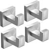 Set of 4 Stainless Steel SUS304 Brushed Nickel Wall Hooks for Bathroom - Wall Mounting, Modern Style