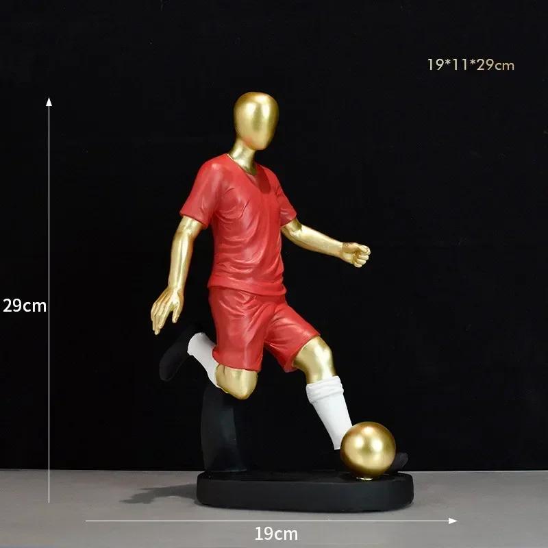 30cm Gold/Silver Football Player Action Figures Resin Statue Crafts Model Home Room Table Decoration Ornaments Collection Gift
