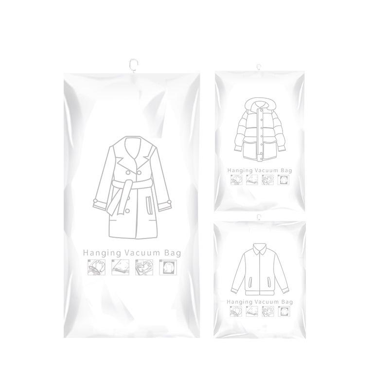 Hängender Vakuum-Kompressionsbeutel zur Aufbewahrung von Kleidung mit seitlichem Reißverschluss