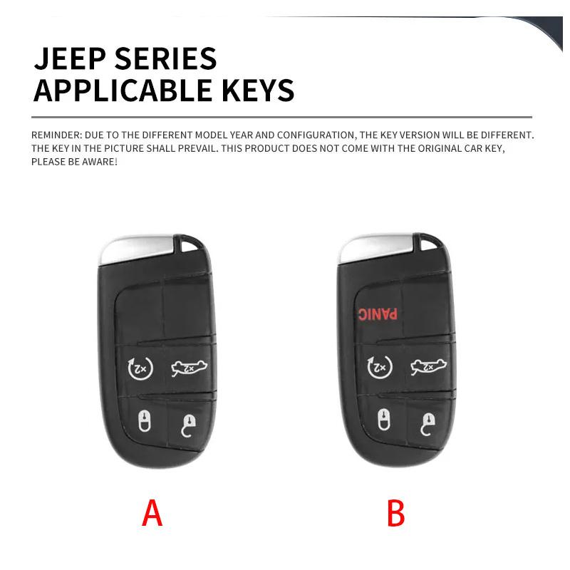 Housse Porte-Clés en Alliage de Zinc Automatique Adaptée Pour Jeep Grand Cherokee Wk2 Kl Wrangler Jk Jl Mp Patriot Renegade Commander Compass 4 5 Boutons Porte-Clés