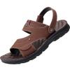Summer New Leather Men's Beach Shoes Non-slip Casual Thick Soles Wear Sandals Men