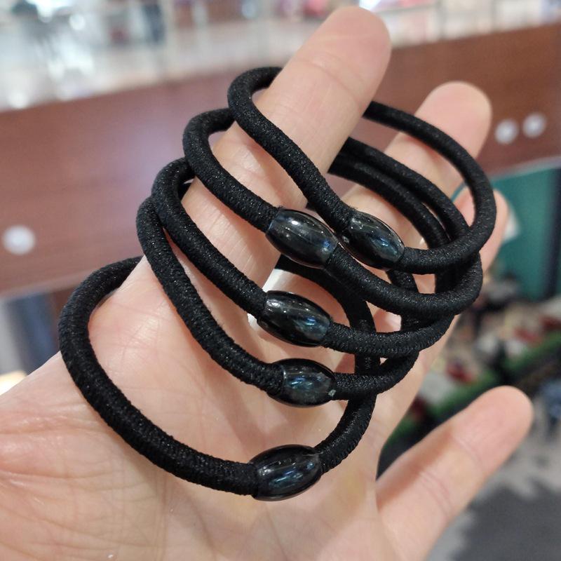 

Корейская черная резинка для волос - толстая завязка для простых причесок