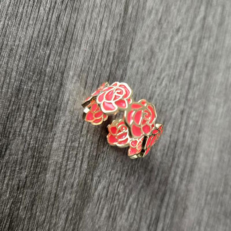 

Милое и крутое кольцо с цветком розы для женщин, модное, персонализированное, литературное, универсальное и элегантное кольцо opening adjustable золотой