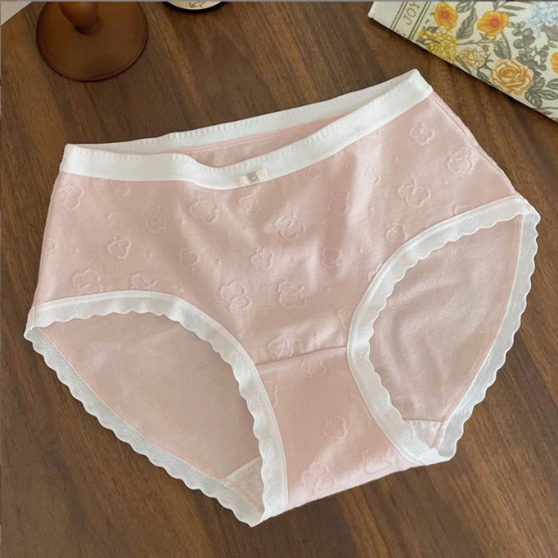 Dámské Kalhotky Pevná bavlna Elastická střední část pasu Dívčí spodní prádlo Tenké Prodyšné Intimní oblečení Dámské spodní prádlo Kalhotky
