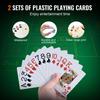 SucceBuy Poker Chip Set Complete Poker Playing Game Set with 14 Gram Casino Clay Chips Cards Buttons and Dices for Texas Hold'em