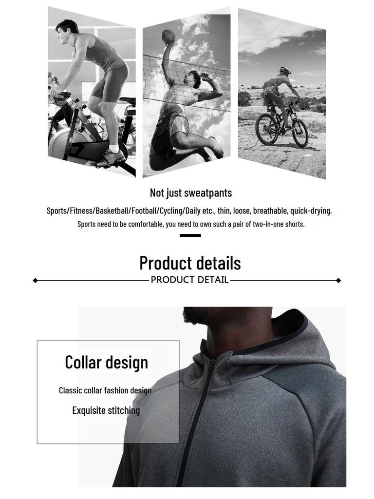 Men's Quick-Dry Outdoor Sports Hoodie for Running and Training - Loose Fit, Plus Size