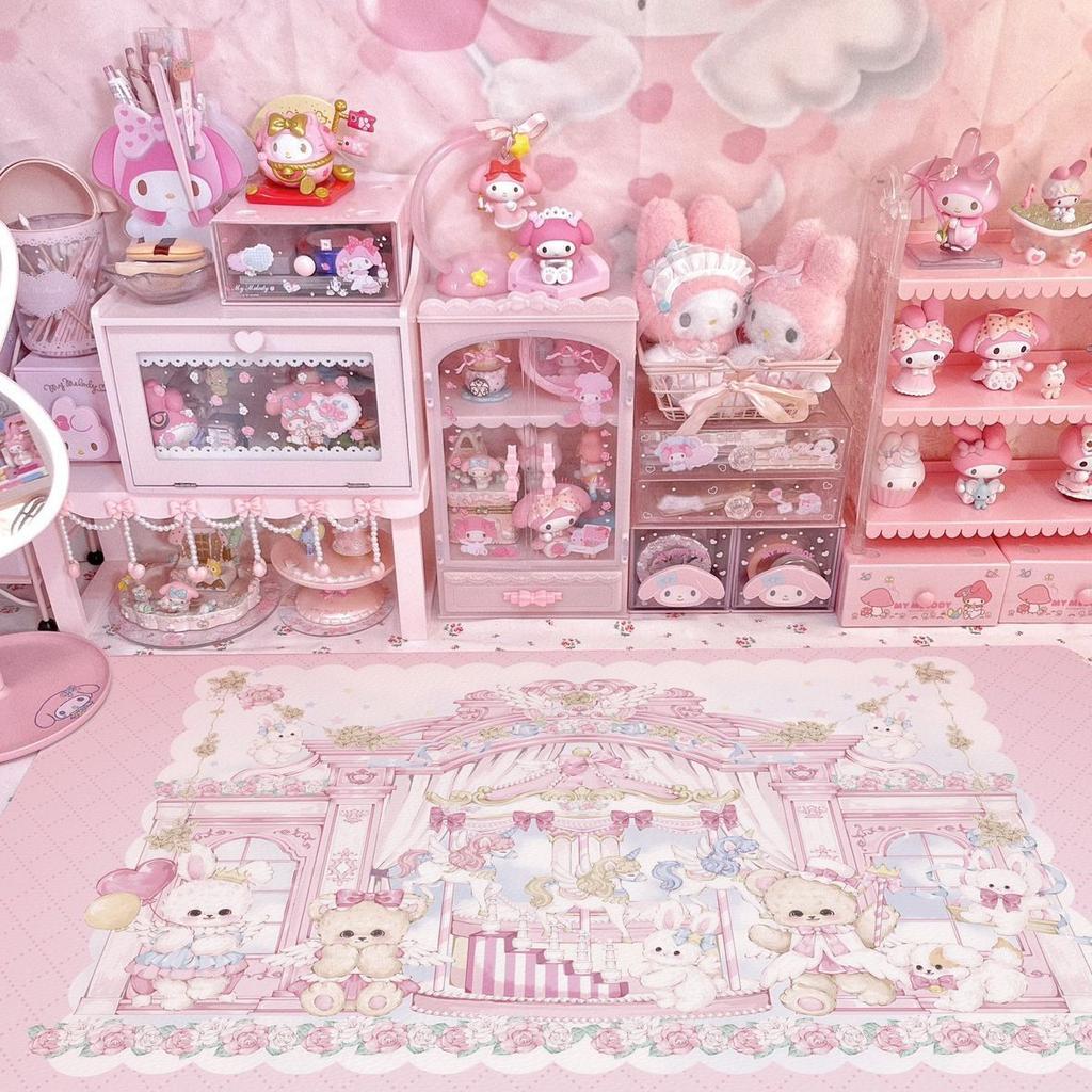 Dream Series Pink Desk Mat—Mouse Pad for Study and Work, Cute Printed Desk Mat, Waterproof and Oil-Resistant