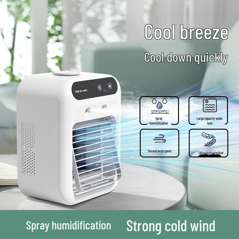 Portable Spray Humidifying Desktop Fan - Small Air Conditioner for Dorms and Homes
