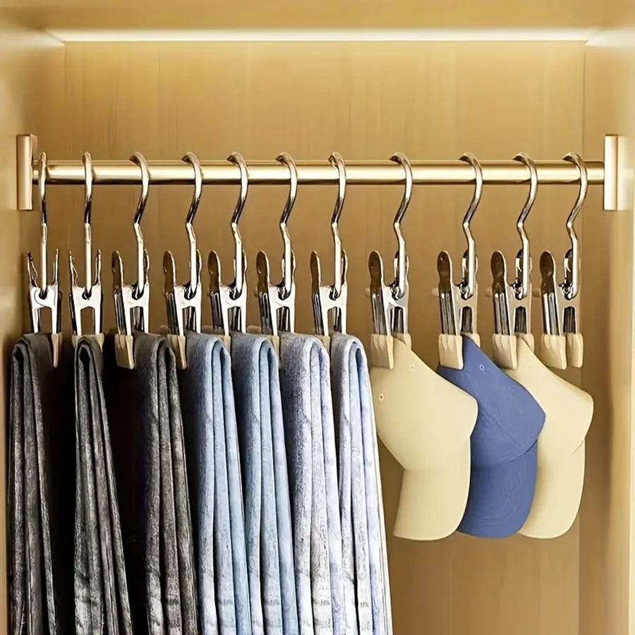 1 Stuk Roestvrijstalen Wasknijper Multifunctionele Kledingdroogklemmen met Haak Stevige Winddichte Kledingpinnen Sokken Handdoekhanger