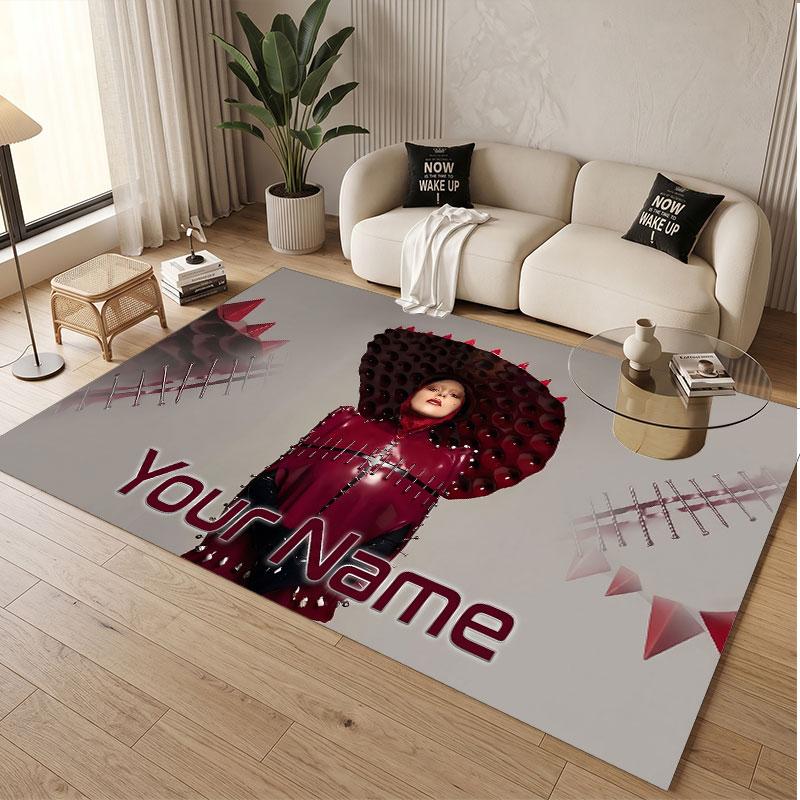 Custom Name Crystal Velvet Rug,Lady Gaga Comfortable Anti Slip Floor Mat For Room Decoration
