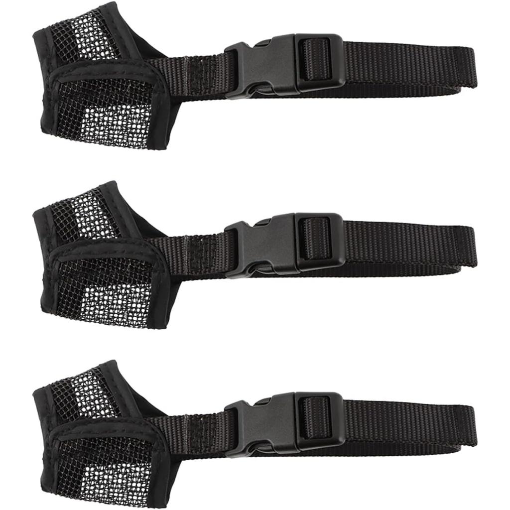3pack Dog Muzzle Suits for Small Dogs, Drinkable Breathable Mouth Guard, Adjustable Strap Soft Dog Muzzle to Prevent Biting Chewing, Air Mesh Muzzles