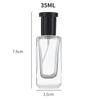 35ml Transparent Glass Perfume Bottle with Press-Type Hydrator - Portable, Sealed for Decanting and Floral Water.