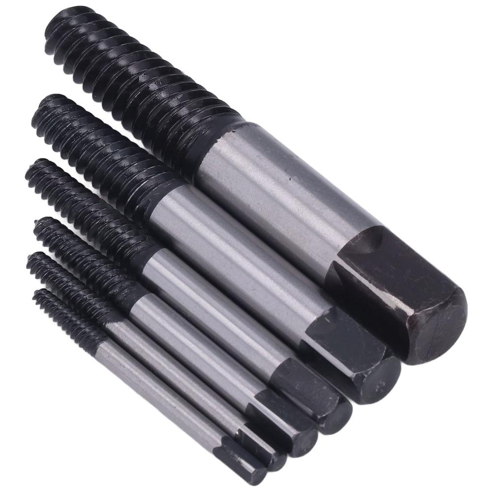 6pcs Spiral Groove Broken Screw Remover Carbon Steel Bolt Extractor Screw Extractor Dropped Screw