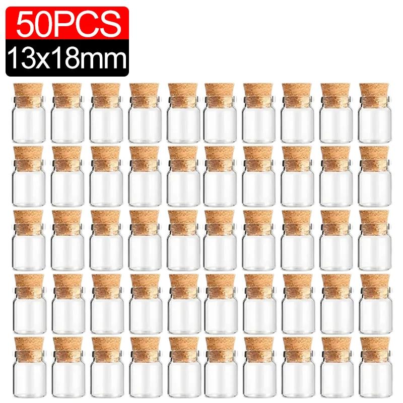 10/100Pcs Mini Clear Glass Bottles with Cork Stopper Message Bottles for Wedding Birthday Party Decoration DIY Jars Vials Gifts