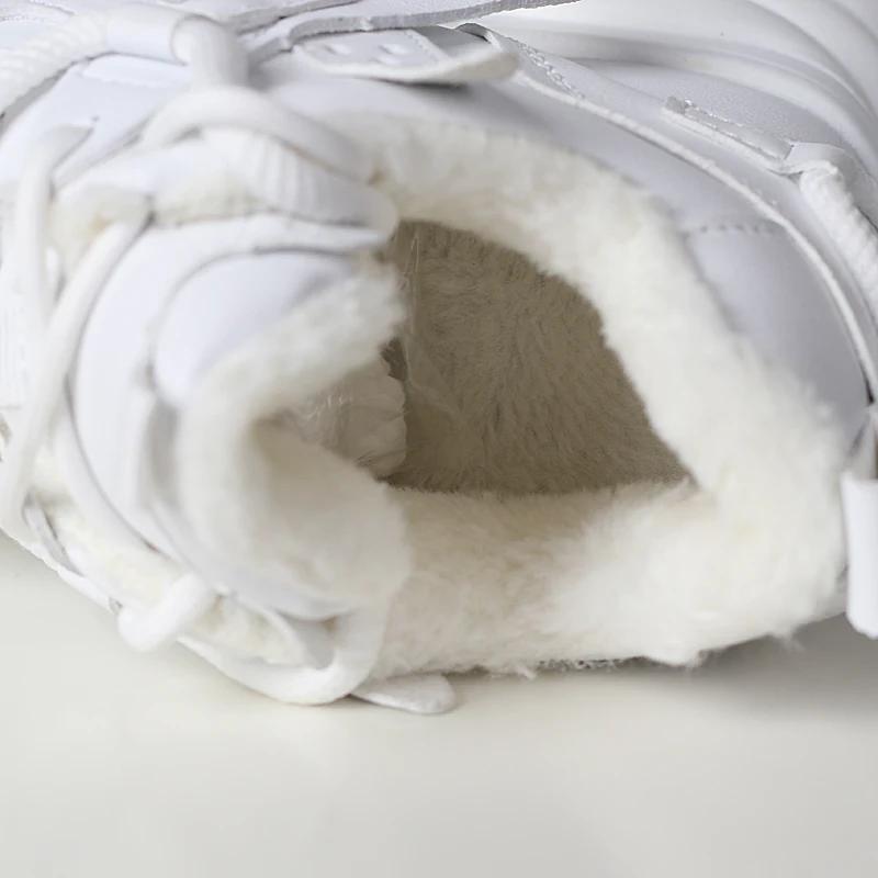 Fashion 12CM Genuine Leather Casual Chunky Sneakers Plush Wedge Platform Wedge Winter Fashion Autumn Spring Women Shoes Vulcanize