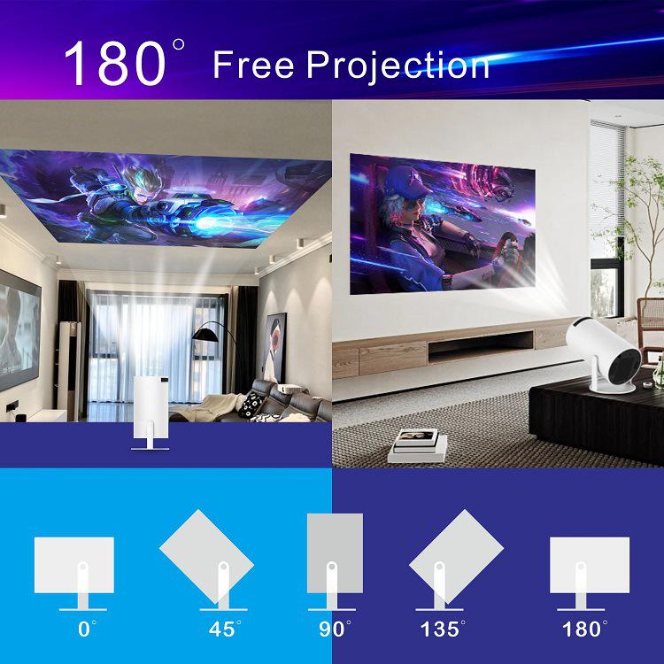 HY300Pro 4K Portable Ultra HD LCD Projector with Wireless Screen Mirroring for Living Room