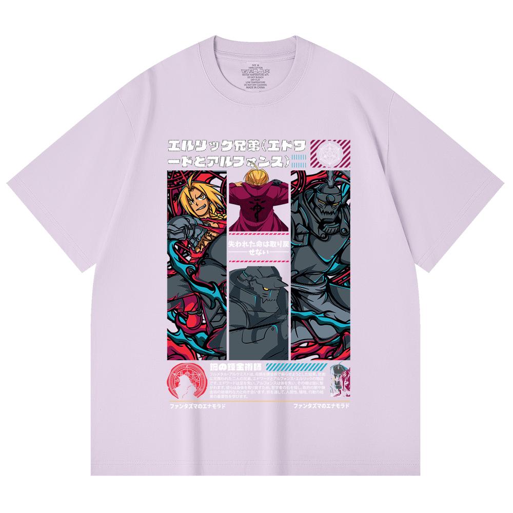 230 Gsm 100% Cotton Fullmetal Alchemist V3 Print Unisex Heavy Cotton T Shirt