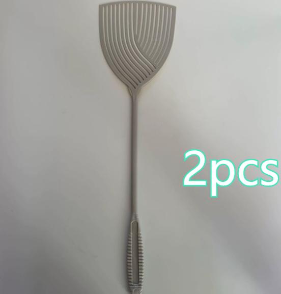 Long Grip Striped Fly Swatter Wear-resistant Plastic Household Insect Swatting Accessory 2 Pack