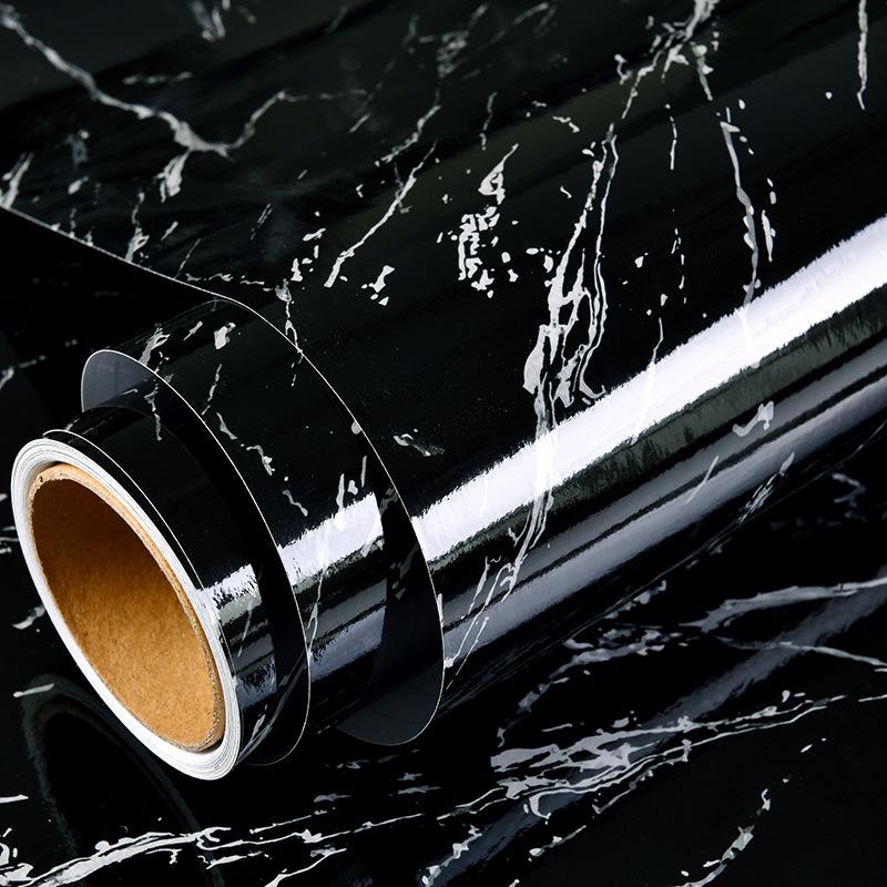 Black Marble Peel and Stick Wallpaper Marble Self Adhesive Wallpaper Removable Contact Paper Waterproof for Cabinets Countertops