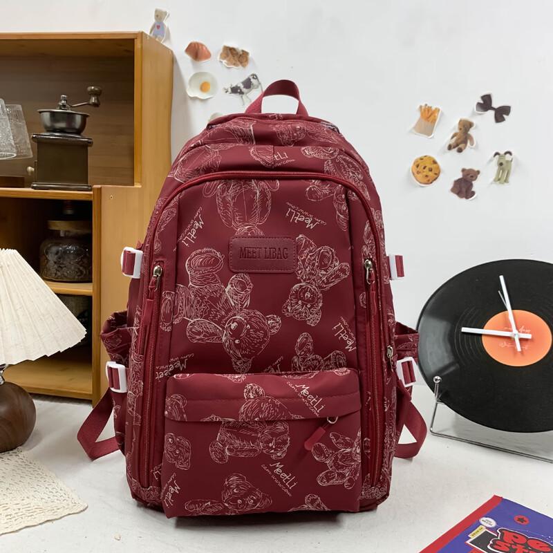 Li Shen Cartoon Bear Pattern Backpack