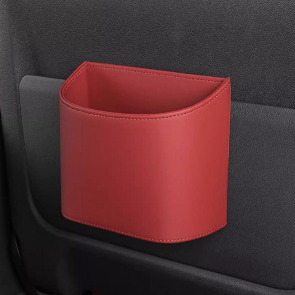 Leather Vehicle Garbage Bin Hanging Rubbish Bucket Car Organizer Car Backseat Storage Box  Sundries