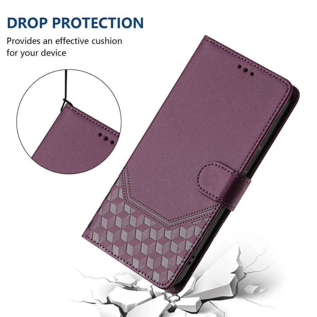 Sharp Aquos R11 Honeycomb Leather Flip Case with Card Holder