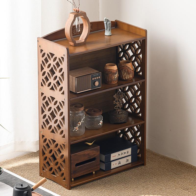 Multi-Layer Living Room Tea Cabinet, Wall-Aligned Sideboard, Household Low Table Storage Unit, Chinese Window Alcove Cabinet