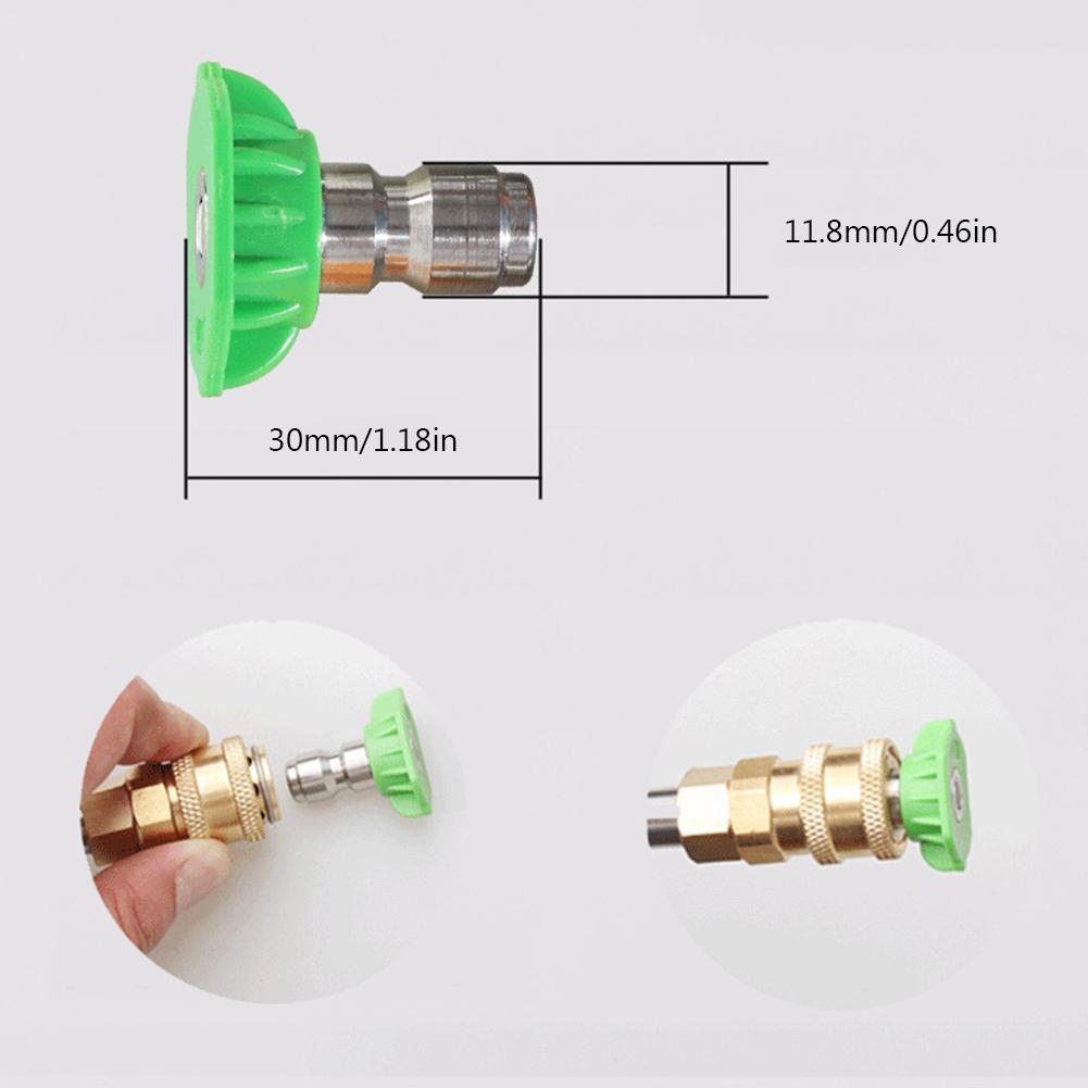 4/5/7pcs 1/4" Quick Connect Garden High Pressure Washer Spray Nozzle 0 15 25 40 Degree Watering Soap Nozzle Tip Garden Cleaning
