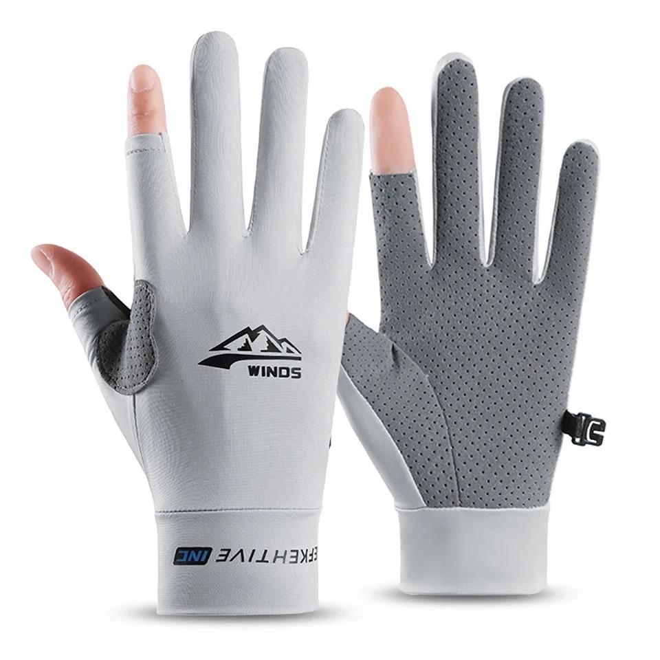 1Pair Fingerless Gloves for Men Women UV Sun Protection Half Finger Glove for Fishing Paddling Sailing Rowing Sports Gloves