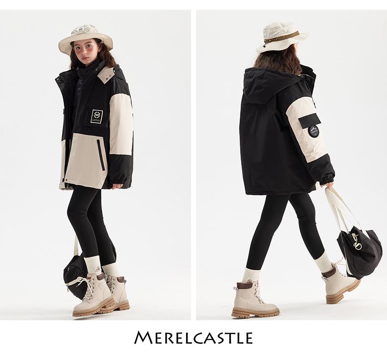 2024 Girls' 3-in-1 Winter Down Jacket - Windproof & Waterproof with Detachable Layers for Big Kids