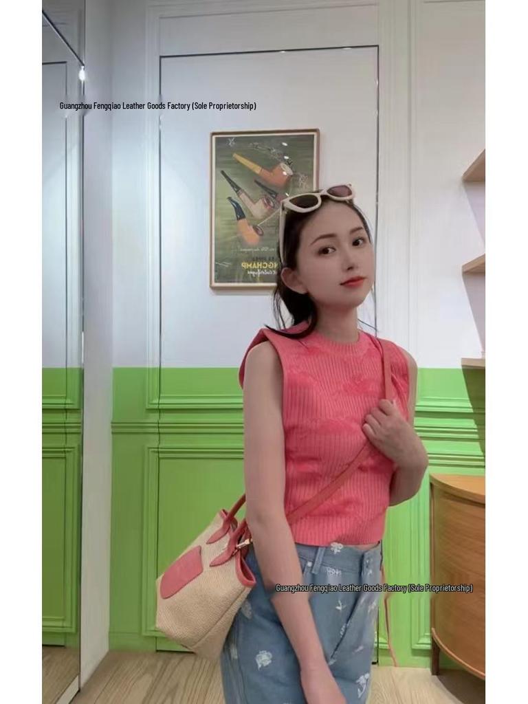 Pleciona torba shopper ze skóry krowiej z inkrustacją smoka: Duża pojemność torba plażowa, na ramię, crossbody