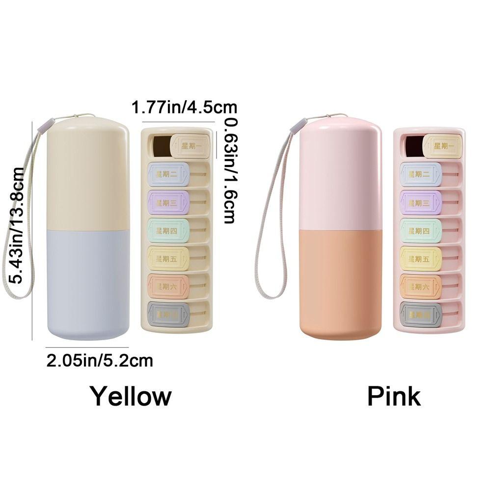 Plastic 7 Grids Pill Case Sealed Weekly Pill Box Durable Pills Organizer  for Home
