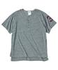 Eontaiteulseoul Untitled Numbering Layered Henley Neck Crop Short Sleeve Gray
