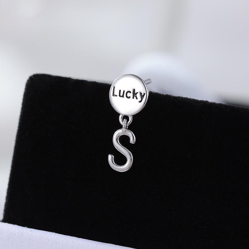 

Серьги с буквами Niche Design Silver S925 - модные серьги в английском стиле своими руками, подходящие по всем параметрам single【S】