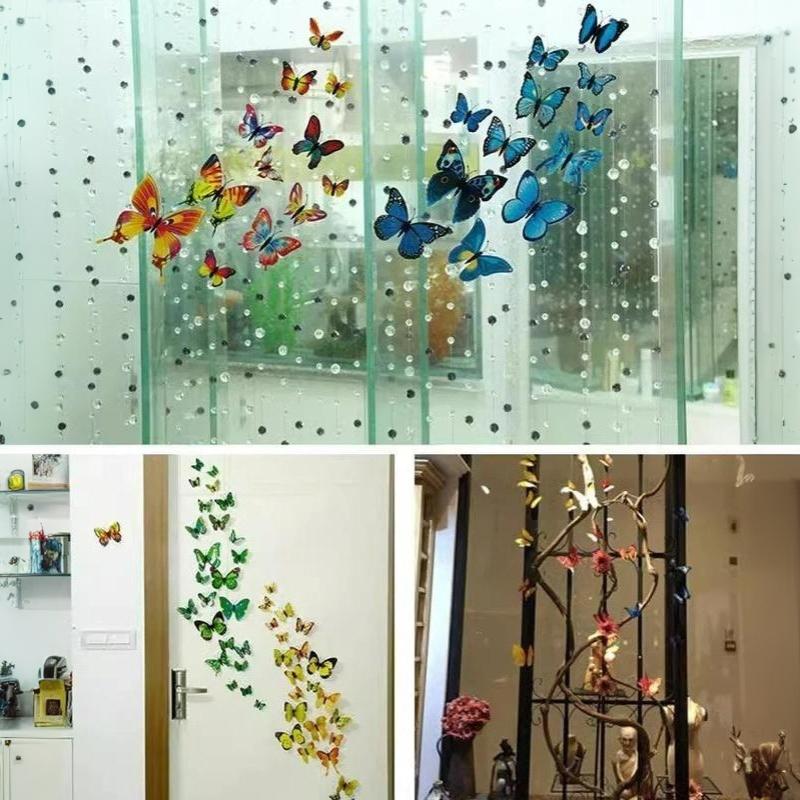 3D Double Layer Colorful Butterfly Wall Stickers 12Pcs Removable DIY Art Decor for Home Bedroom Fridge Party
