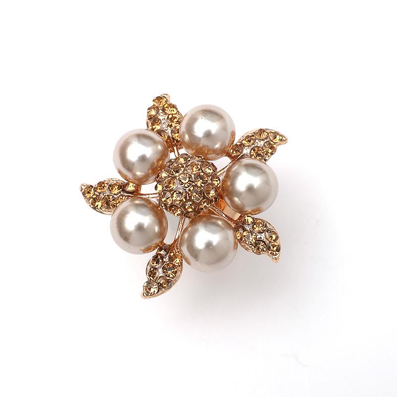 Chic Retro Luxe Rhinestone Pearl Floral Statement Ring