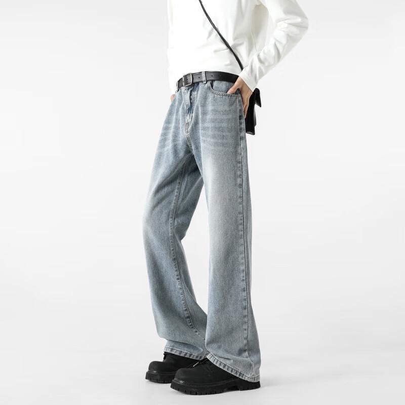 MONPOC Men's Retro Flared Casual Jeans