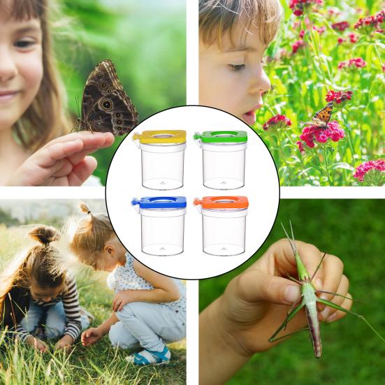 1 Set Small Animal Viewer Catcher with Tweezers Flip Lid Magnifying Animal